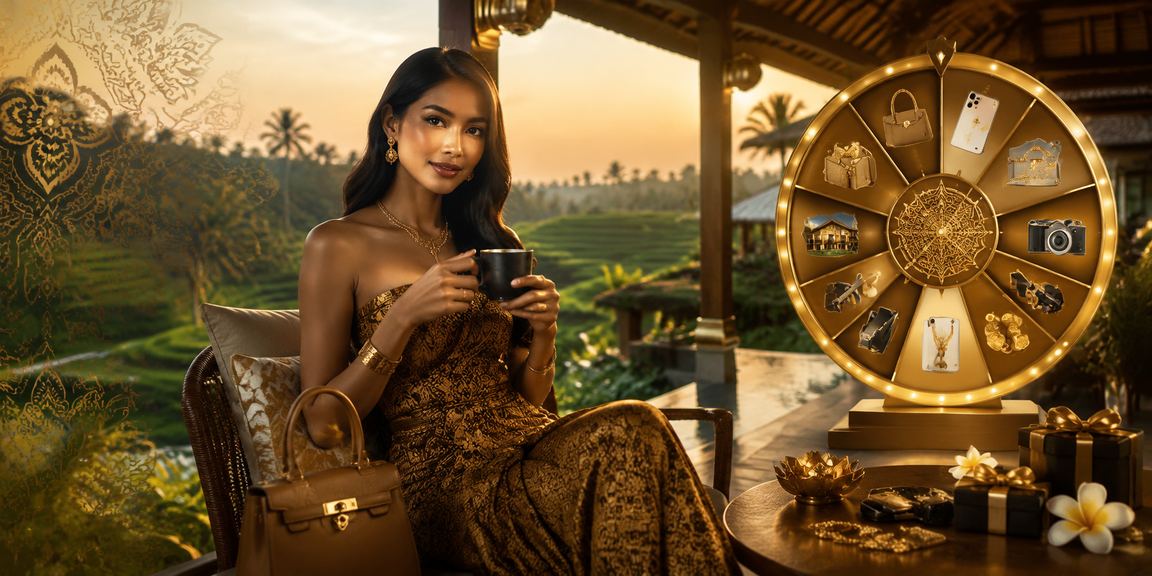 Suasana lucky draw menarik di kafe Vietnam dengan nuansa hangat dan cerah